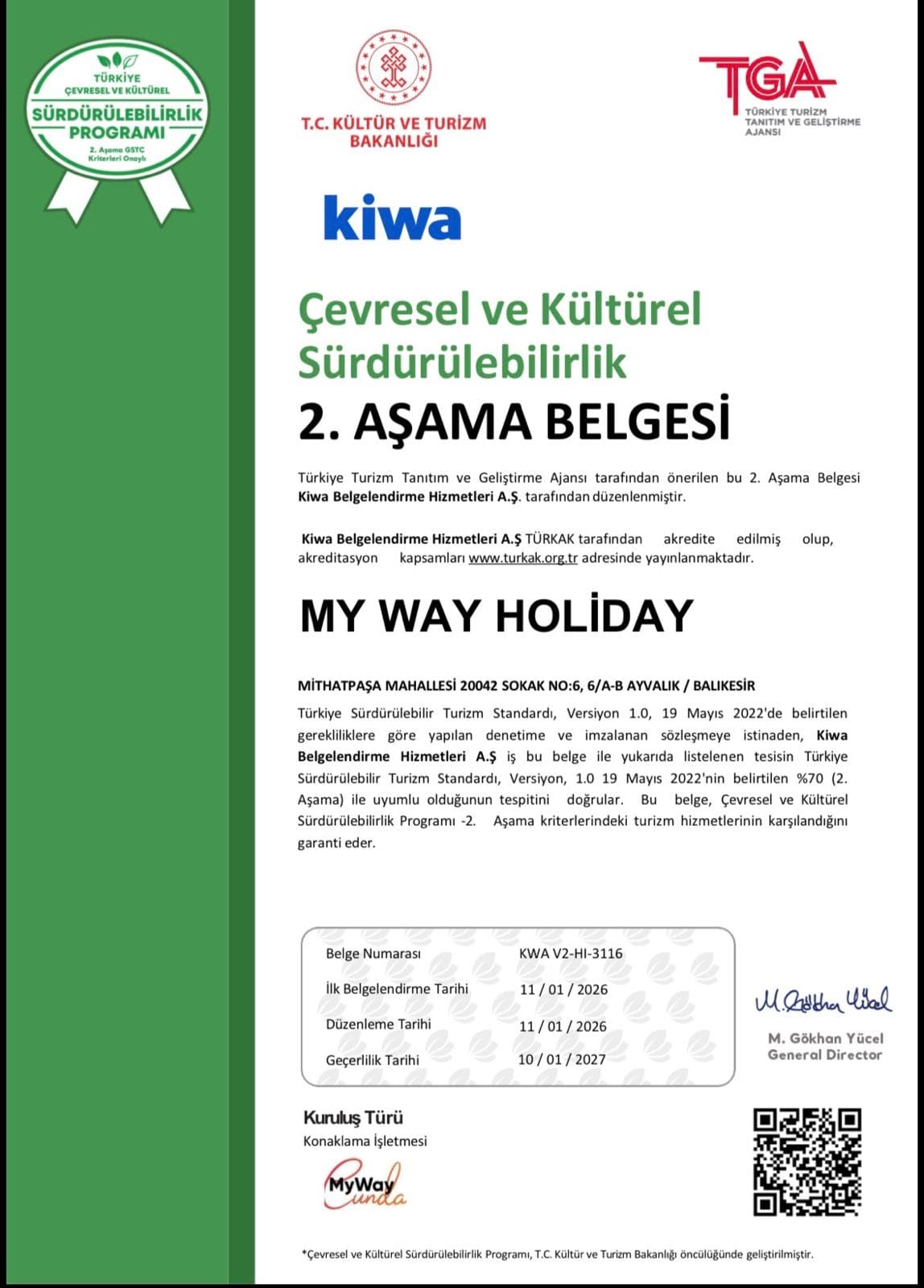 Sustainability Certificate (Turkish)